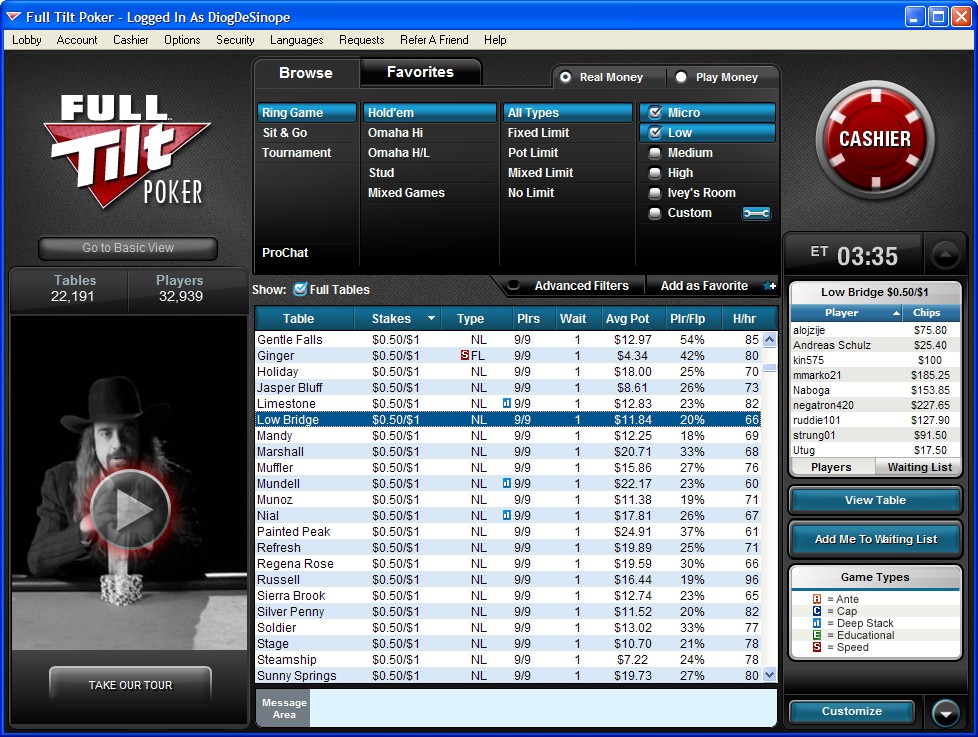 Play full tilt poker