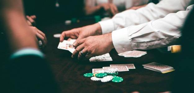 Dealer at casino table Dealer at casino table