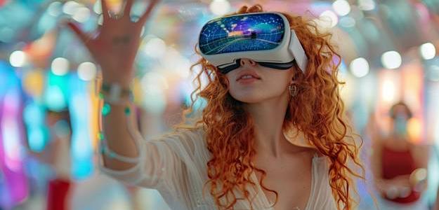 Young woman with VR headset