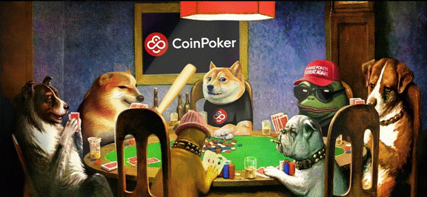 CoinPoker cartoon dogs playing poker