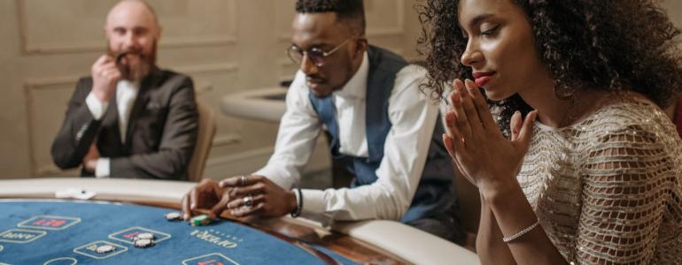 Poker game at table