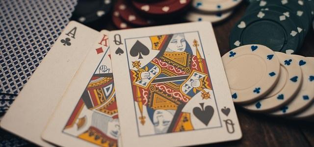Playing cards and chips Playing cards and chips