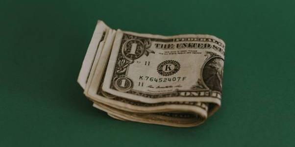 Folded dollar bills
