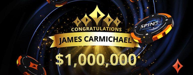 James James23C Carmichael Becomes First partypoker SPINS Millionaire