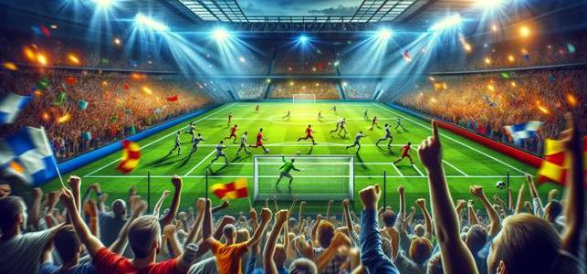 Soccer game at stadium illustration Soccer game at stadium illustration