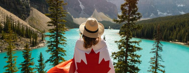 Girl with Canadian flag