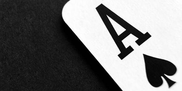 Left top corner of an ace card