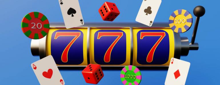 Playing cards and slot mockup Playing cards and slot mockup