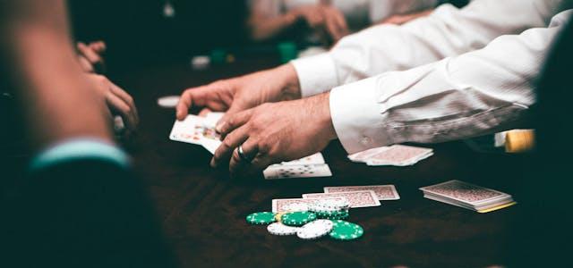 Card dealer at table Card dealer at table