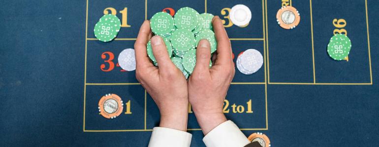 Hnads, casino table, casino chips Hnads, casino table, casino chips