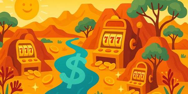 Slot machines in dessert ilustration