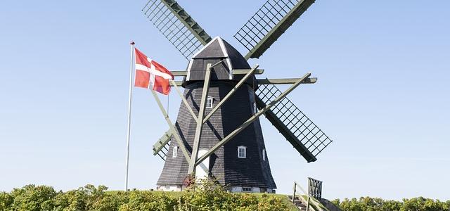 Windmill with a Danish flag