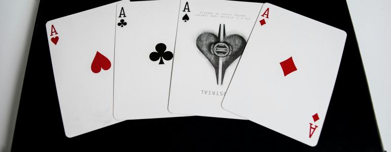 Playing cards, four aces